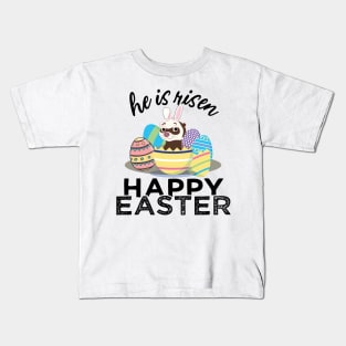 Cute Ferret Bunny Ears Easter Egg Hunt Risen Kids T-Shirt